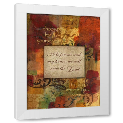 We Will Serve Autumn Blooms White Modern Wood Framed Art Print by Haynes, Smith