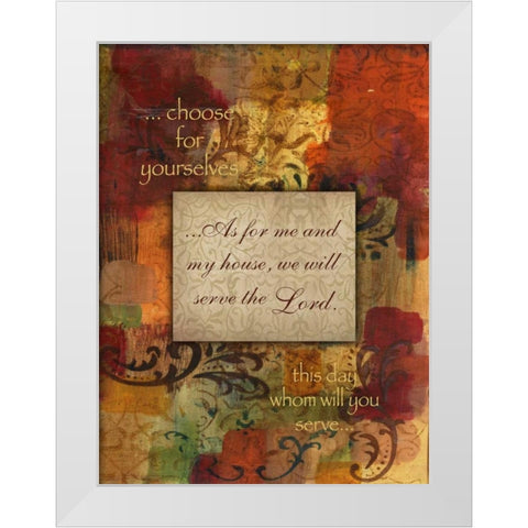 We Will Serve Autumn Blooms White Modern Wood Framed Art Print by Haynes, Smith