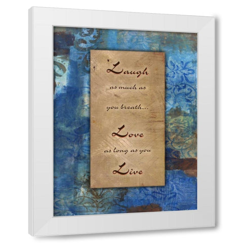 Live Love Laugh Winter Rain White Modern Wood Framed Art Print by Haynes, Smith