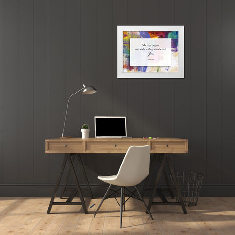 My Day White Modern Wood Framed Art Print by Lewis, Sheldon