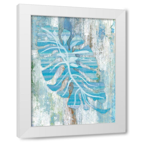 Blue Dreams Palm White Modern Wood Framed Art Print by Haynes, Smith