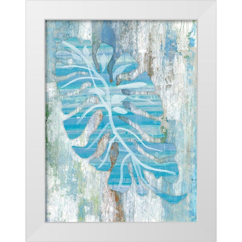 Blue Dreams Palm White Modern Wood Framed Art Print by Haynes, Smith