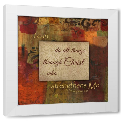 I Can Do Autumn Blooms White Modern Wood Framed Art Print by Haynes, Smith