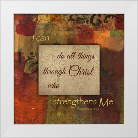 I Can Do Autumn Blooms White Modern Wood Framed Art Print by Haynes, Smith