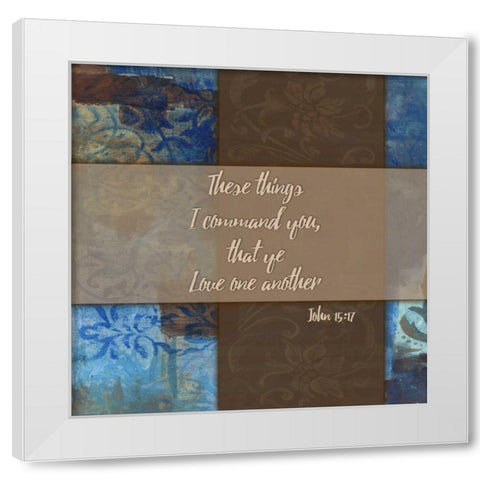 Love One Another Winter Rain White Modern Wood Framed Art Print by Haynes, Smith