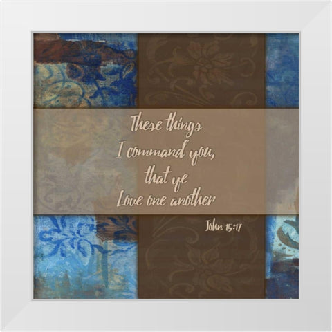 Love One Another Winter Rain White Modern Wood Framed Art Print by Haynes, Smith