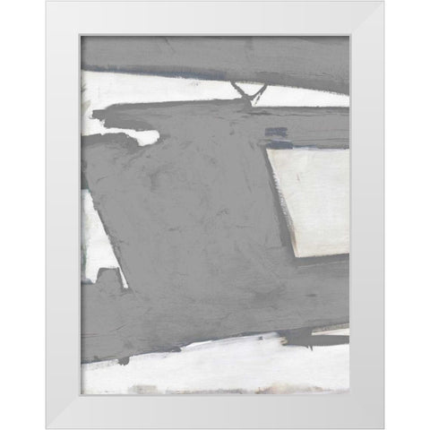 Paint Stroke White Modern Wood Framed Art Print by Haynes, Smith