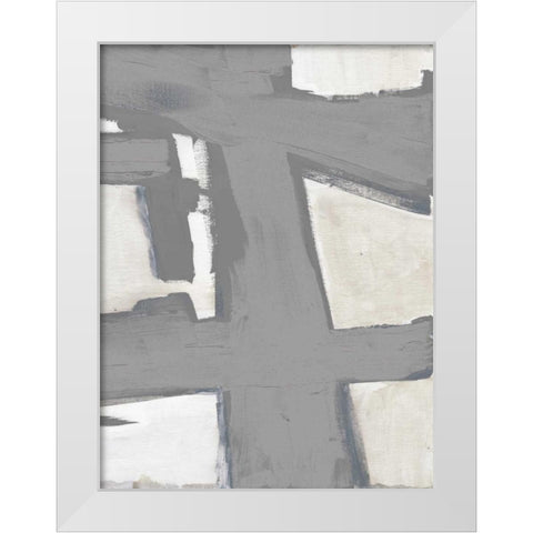 Paint Stroke Mate White Modern Wood Framed Art Print by Haynes, Smith