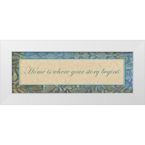Home Story White Modern Wood Framed Art Print by Haynes, Smith