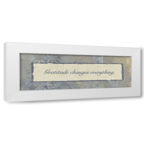 Gratitude Changes White Modern Wood Framed Art Print by Haynes, Smith