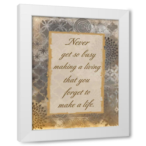 Busy Living White Modern Wood Framed Art Print by Haynes, Smith