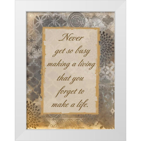 Busy Living White Modern Wood Framed Art Print by Haynes, Smith