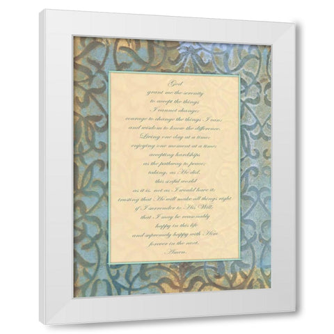 God Serenity White Modern Wood Framed Art Print by Haynes, Smith