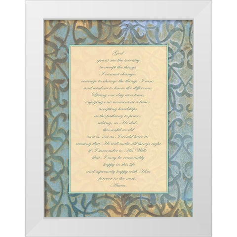 God Serenity White Modern Wood Framed Art Print by Haynes, Smith