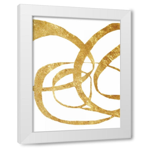 Golden Tinsel 1 White Modern Wood Framed Art Print by Haynes, Smith