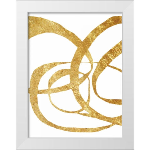 Golden Tinsel 1 White Modern Wood Framed Art Print by Haynes, Smith