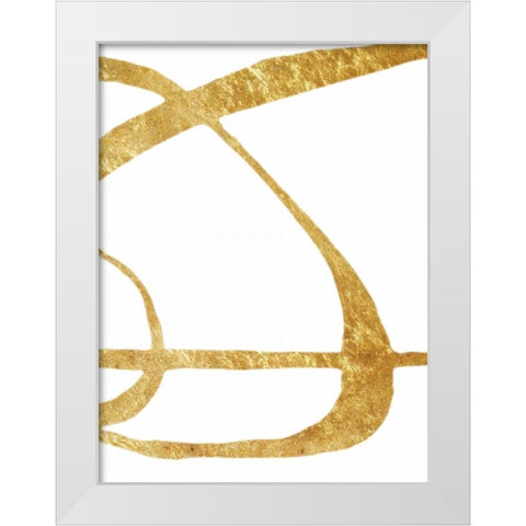 Golden Tinsel 2 White Modern Wood Framed Art Print by Haynes, Smith