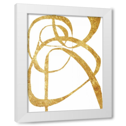 Golden Tinsel 3 White Modern Wood Framed Art Print by Haynes, Smith