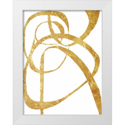 Golden Tinsel 3 White Modern Wood Framed Art Print by Haynes, Smith