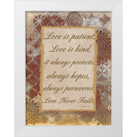 Loving Corinthians White Modern Wood Framed Art Print by Haynes, Smith