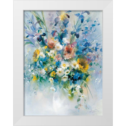 Floral Bouquet 1 White Modern Wood Framed Art Print by May