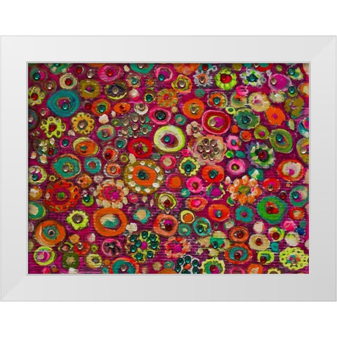 Hot Blooms White Modern Wood Framed Art Print by Lewis, Sharalee