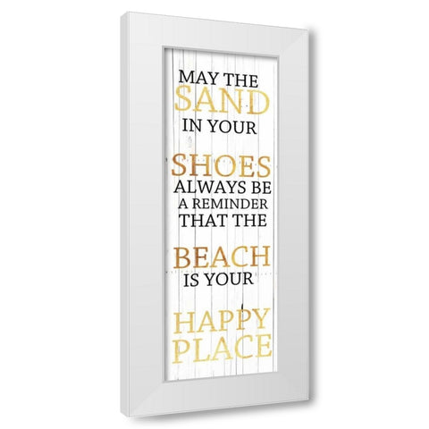 Sand In Your Shoes Gold White Modern Wood Framed Art Print by Lewis, Sheldon