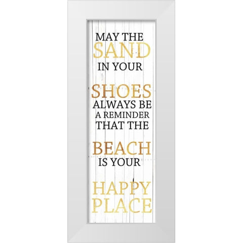 Sand In Your Shoes Gold White Modern Wood Framed Art Print by Lewis, Sheldon