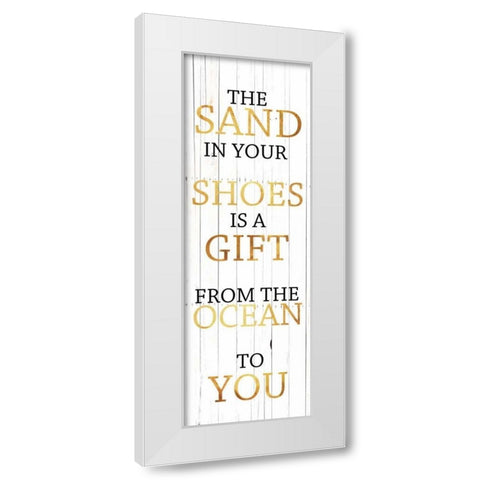 Gift From The Ocean Gold White Modern Wood Framed Art Print by Lewis, Sheldon