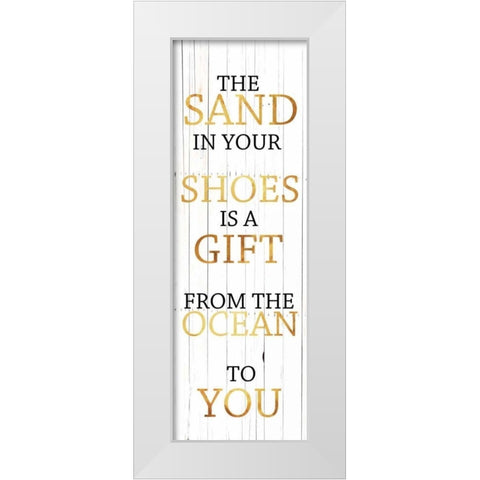 Gift From The Ocean Gold White Modern Wood Framed Art Print by Lewis, Sheldon