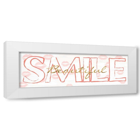 Smile Beautiful White Modern Wood Framed Art Print by Lewis, Sheldon
