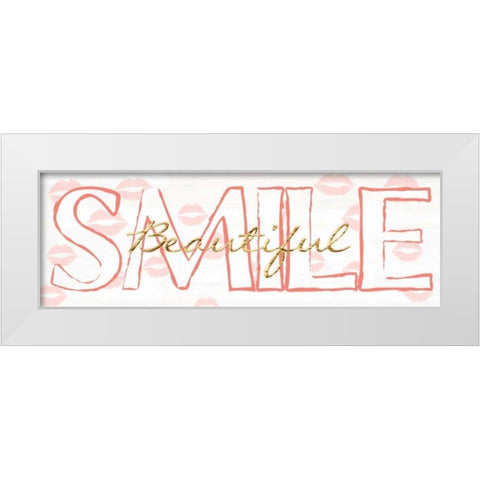Smile Beautiful White Modern Wood Framed Art Print by Lewis, Sheldon
