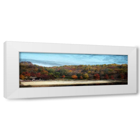 Fall On Canvas White Modern Wood Framed Art Print by Lewis, Sheldon