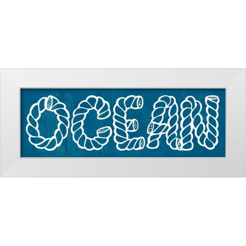 Blue Ocean White Modern Wood Framed Art Print by Lewis, Sheldon