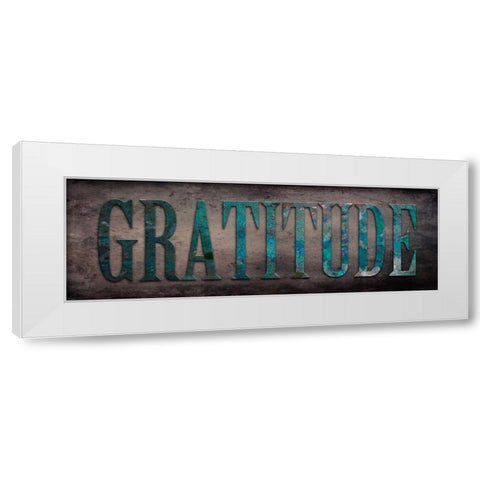 Gratitude Sentiment White Modern Wood Framed Art Print by Lewis, Sheldon