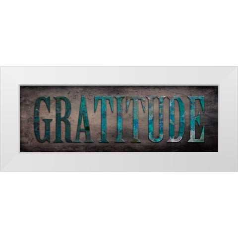 Gratitude Sentiment White Modern Wood Framed Art Print by Lewis, Sheldon
