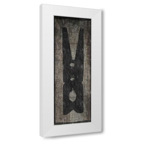 Retro Laundry Pin White Modern Wood Framed Art Print by Lewis, Sheldon