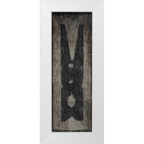 Retro Laundry Pin White Modern Wood Framed Art Print by Lewis, Sheldon