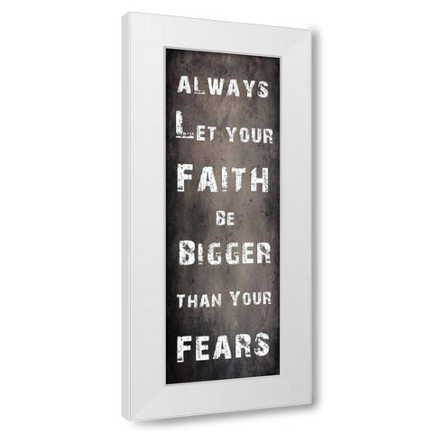 Faith And Fear White Modern Wood Framed Art Print by Lewis, Sheldon