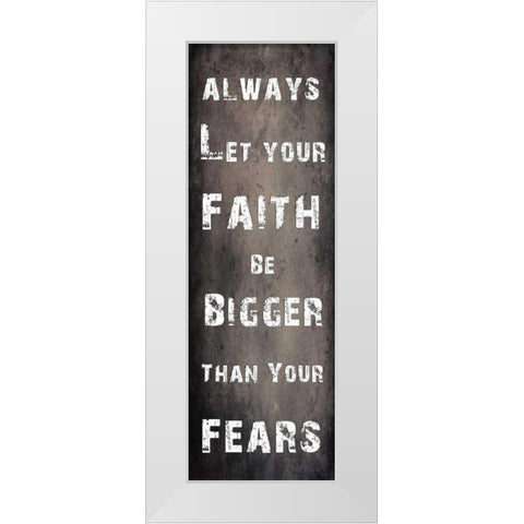 Faith And Fear White Modern Wood Framed Art Print by Lewis, Sheldon
