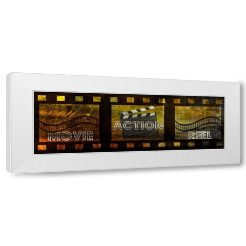 Action Movie White Modern Wood Framed Art Print by Lewis, Sheldon