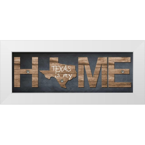 My Home Texas White Modern Wood Framed Art Print by Lewis, Sheldon