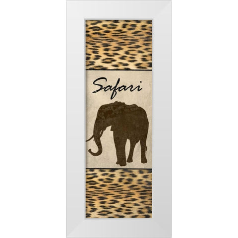 Safari White Modern Wood Framed Art Print by Lewis, Sheldon