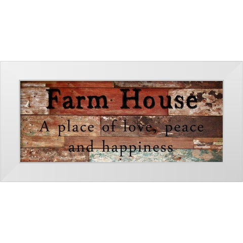 Farm House Happiness White Modern Wood Framed Art Print by Lewis, Sheldon