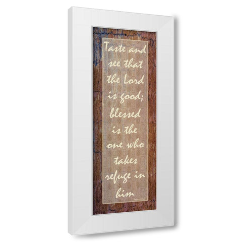 Refuge In The Lord White Modern Wood Framed Art Print by Lewis, Sheldon