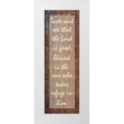 Refuge In The Lord White Modern Wood Framed Art Print by Lewis, Sheldon