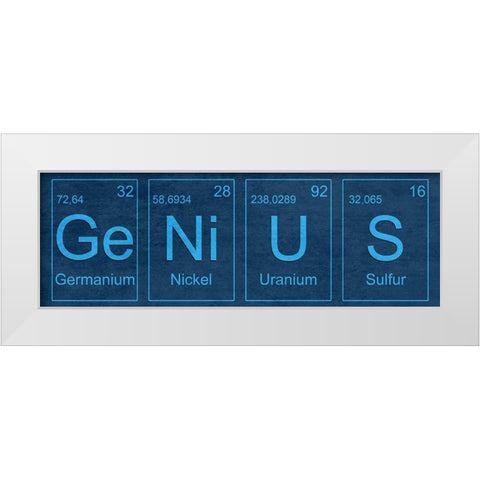 Genius White Modern Wood Framed Art Print by Lewis, Sheldon
