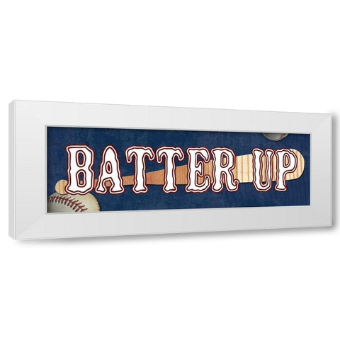 Batter Up White Modern Wood Framed Art Print by Lewis, Sheldon