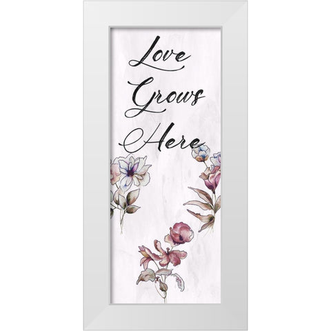 Love Grows White Modern Wood Framed Art Print by Lewis, Sheldon