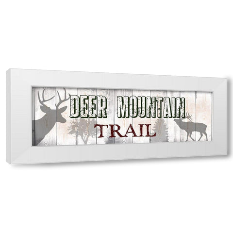 Deer Mountain Trail White Modern Wood Framed Art Print by Lewis, Sheldon